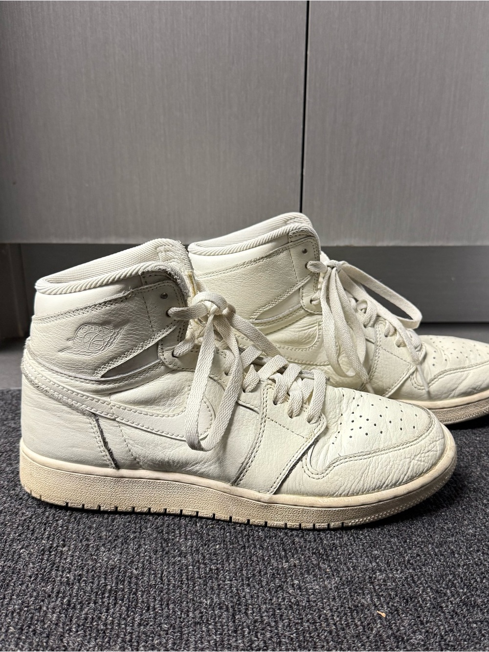 Air Jordan High-Top Sneakers in Off-White/Cream